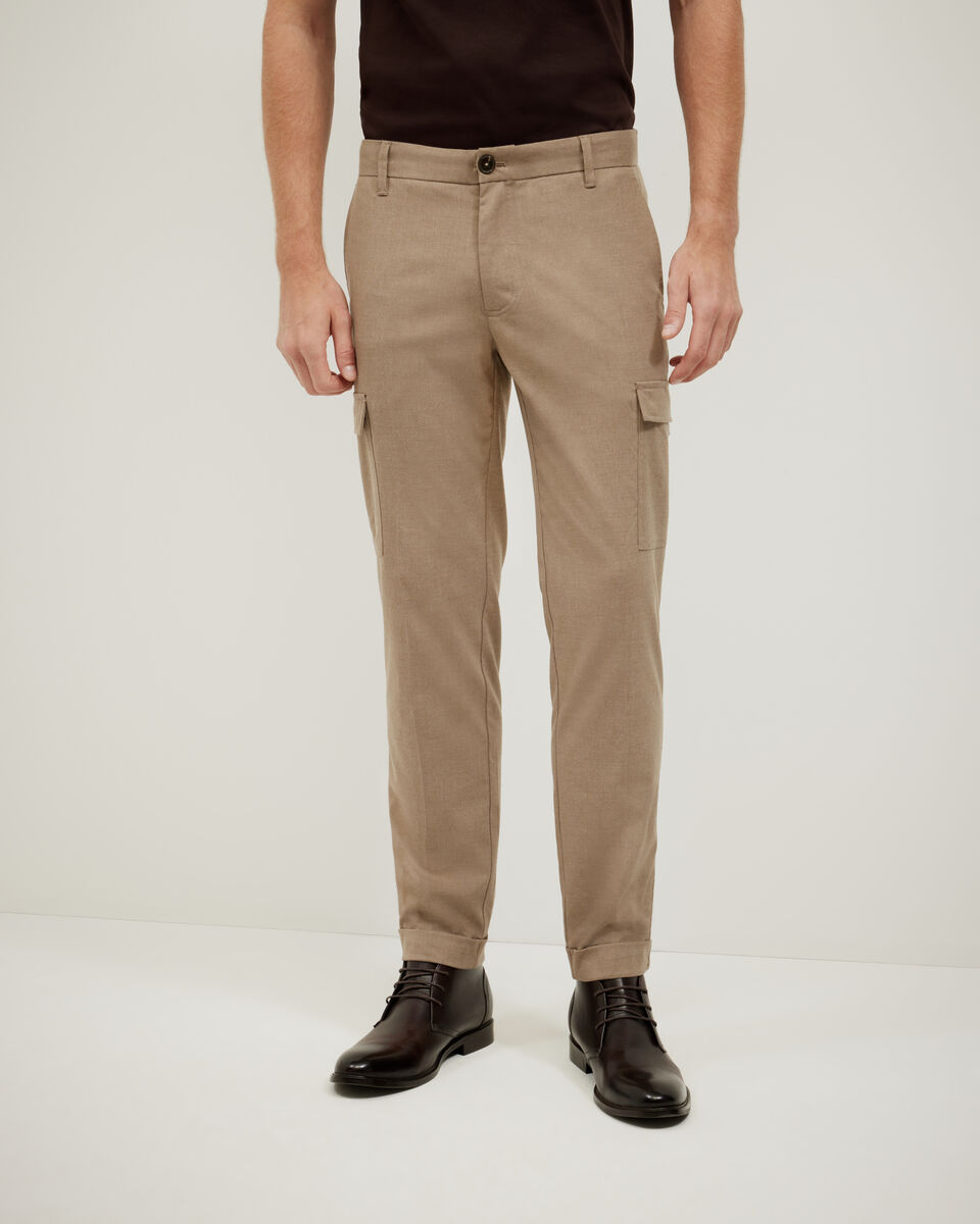 Flannel Cargo Pant, Latte, hi-res